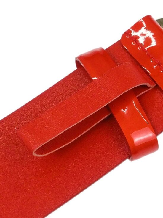 Chanel Belt Red Patent Leather Rhinestone main image 7